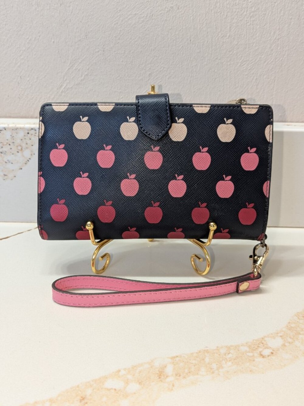 kate spade Black & Pink Apple Print Wristlet - Picture 5 of 5